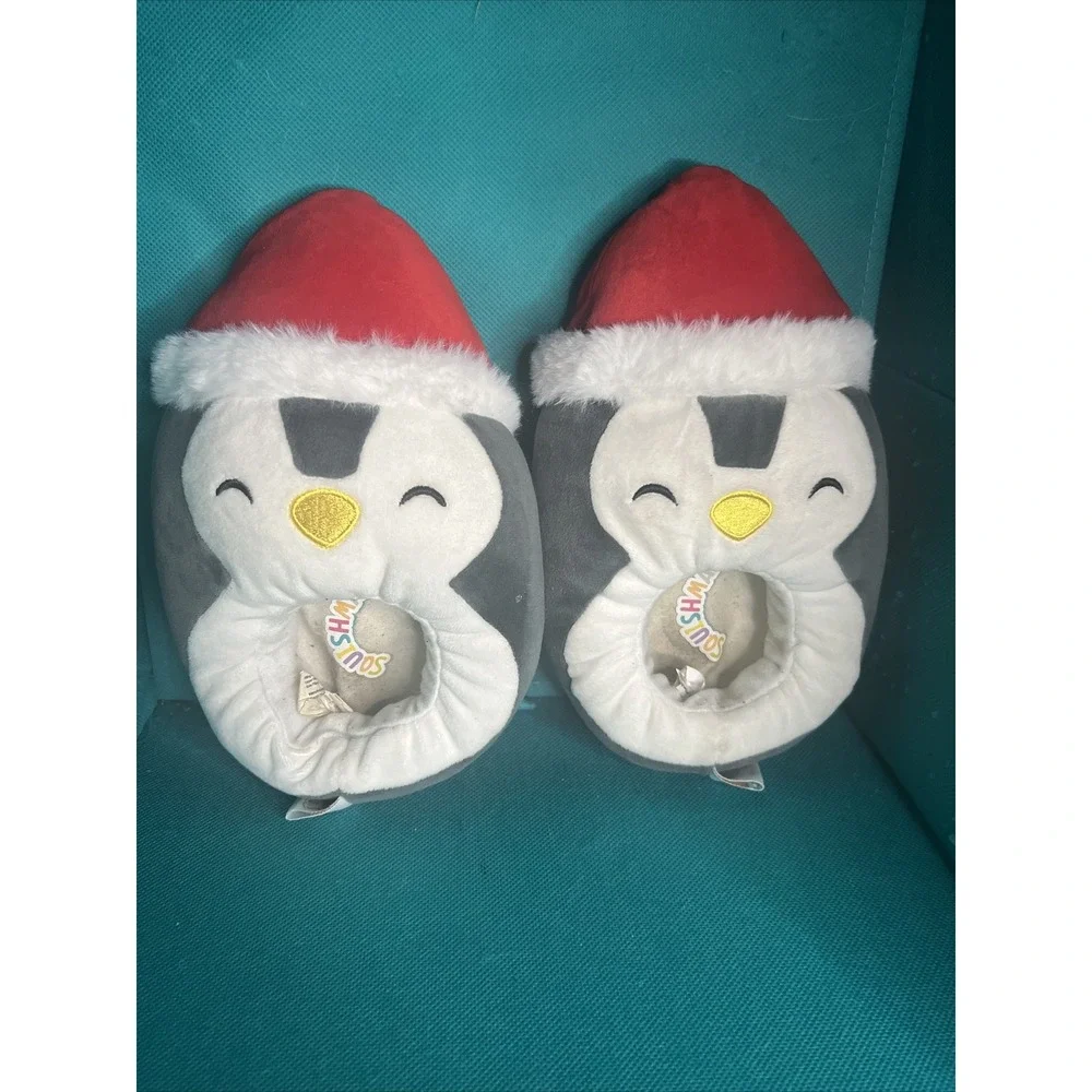 Squishmallows Christmas‎ Penguin Slippers Santa Hat 13/1